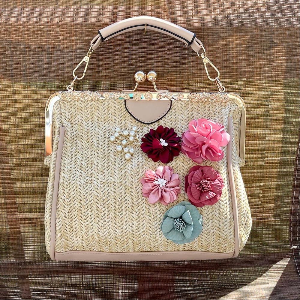 Floral Jute Crossbody